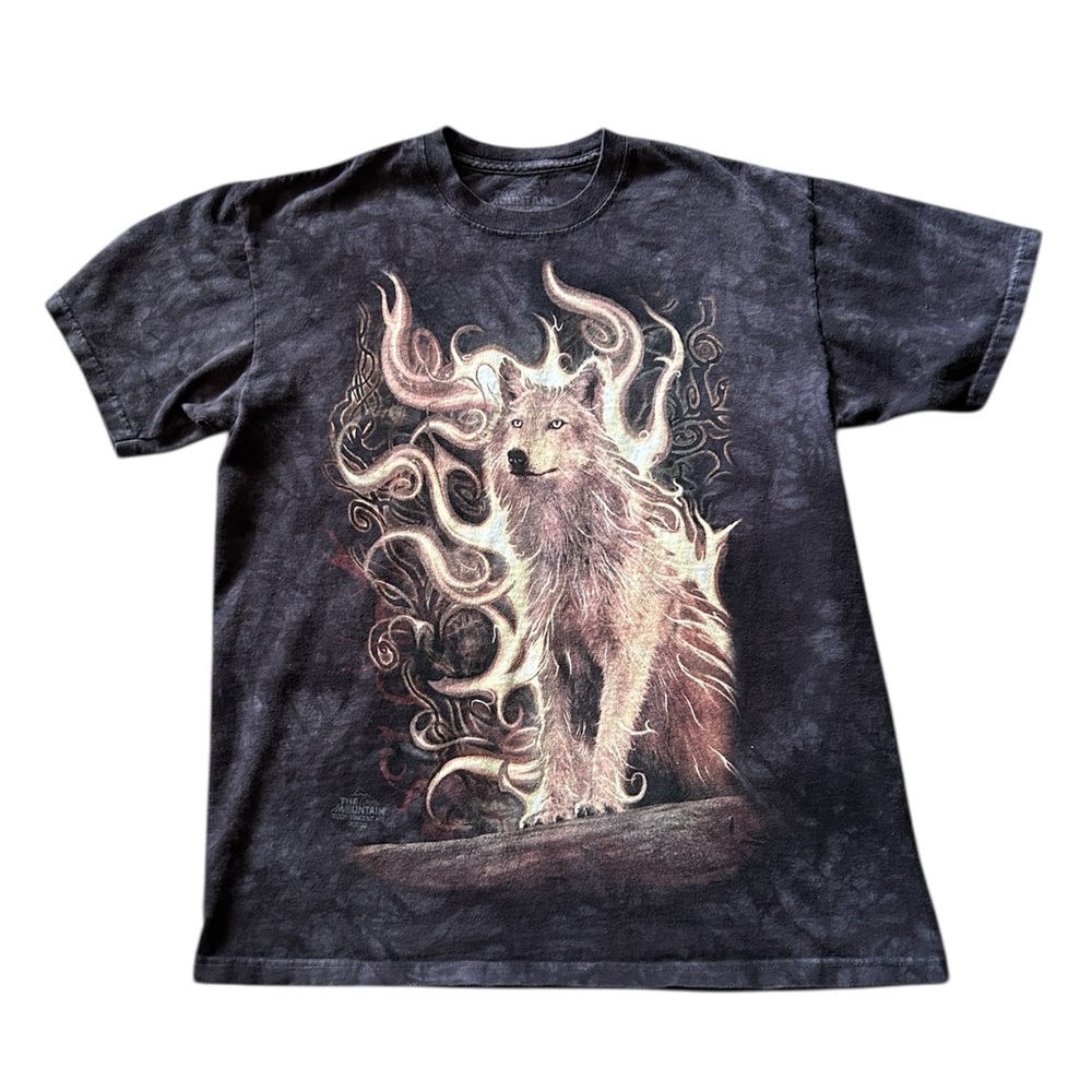 The Mountain Graphic T-Shirt Size M Black Fire Wolf 2011 Vincent Hie Print